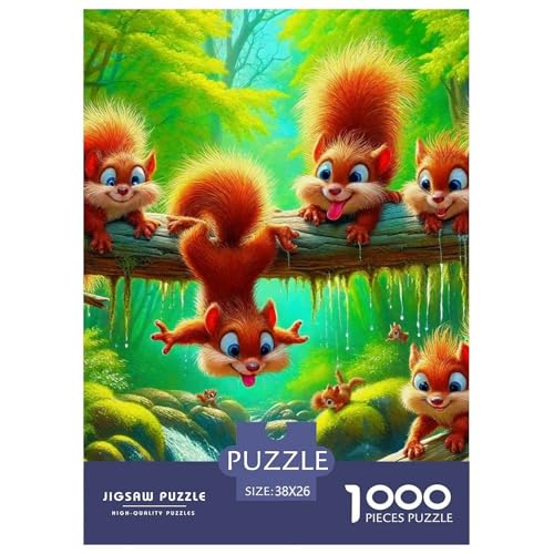 Eichhörnchen Puzzle 1000-teilige Schwer Puzzle Spielzeug Pädagogisches Spiel Impossible Herausforderungsspielzeug Für Erwachsene Und Kinder in Bewährter 38x26cm/1000pcs von OWBASKPOZ