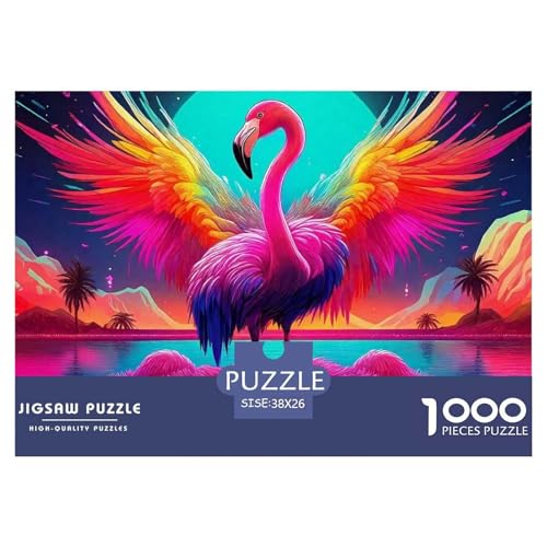 Flamingo Puzzle 1000 Teile Schwer Puzzle Spielzeug Lernspiel Impossible Herausforderung Spielzeug Für Erwachsene Kinder 38x26cm/1000pcs von OWBASKPOZ