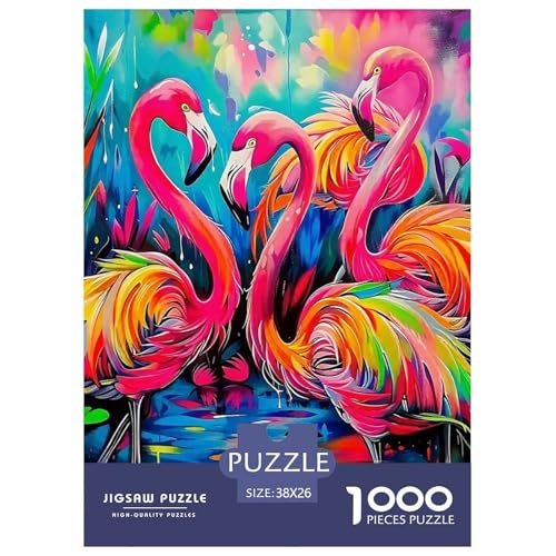 Flamingo Puzzle 1000 Teile Schwer Puzzle Spielzeug Lernspiel Impossible Herausforderung Spielzeug Für Erwachsene Und Kinder Ab 12 Jahren 38x26cm/1000pcs von OWBASKPOZ