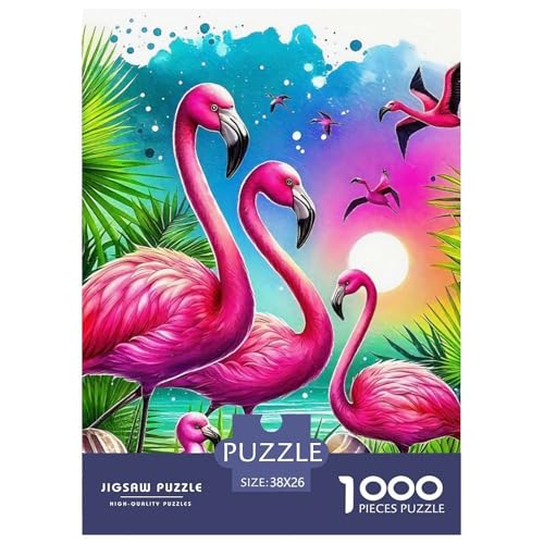 Flamingo Puzzle 1000 Teile Schwer Puzzle Spielzeug Lernspiel Impossible Herausforderung Spielzeug Für Erwachsene Und Kinder in Bewährter 38x26cm/1000pcs von OWBASKPOZ
