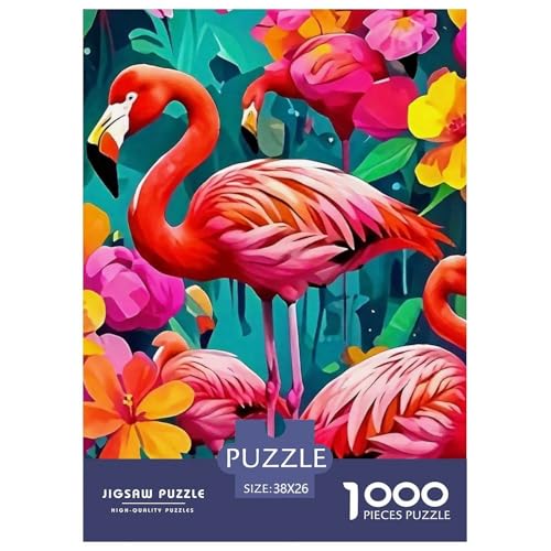 Flamingo Puzzle 1000 Teile Schwer Puzzle Spielzeug Pädagogisches Spiel Impossible Herausforderungsspielzeug Für Erwachsene Und Kinder Ab 14 Jahren 38x26cm/1000pcs von OWBASKPOZ