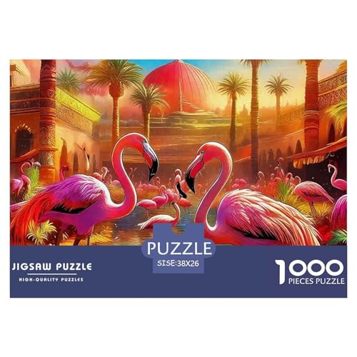 Flamingo Puzzle 1000-teilige Schwer Puzzle Spielzeug Pädagogisches Spiel Impossible Herausforderung Spielzeug Für Erwachsene Kinder 38x26cm/1000pcs von OWBASKPOZ