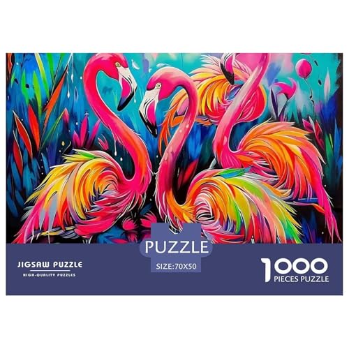 Flamingo Puzzle 1000-teilige Schwer Puzzle Spielzeug Pädagogisches Spiel Impossible Herausforderung Spielzeug Für Erwachsene Kinder 70x50cm/1000pcs von OWBASKPOZ