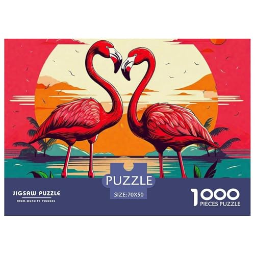 Flamingo Puzzle 1000-teilige Schwer Puzzle Spielzeug Pädagogisches Spiel Impossible Herausforderungsspielzeug Für Erwachsene Und Kinder in Bewährter 70x50cm/1000pcs von OWBASKPOZ