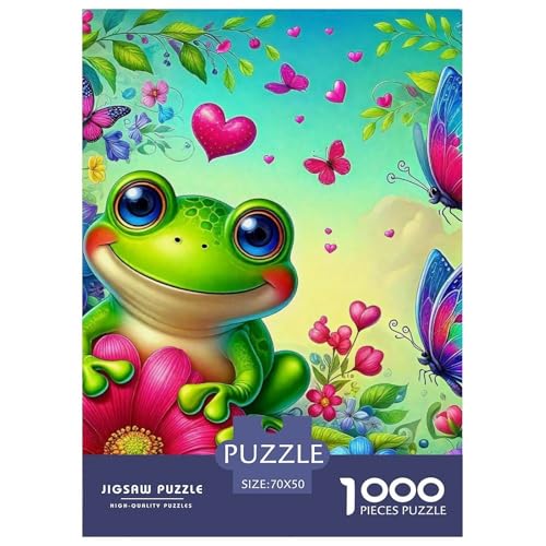 Frosch Puzzles 1000 Teile Schwer Puzzle Spielzeug Lernspiel Impossible Herausforderungsspielzeug Für Erwachsene Und Kinder in Bewährter 70x50cm/1000pcs von OWBASKPOZ