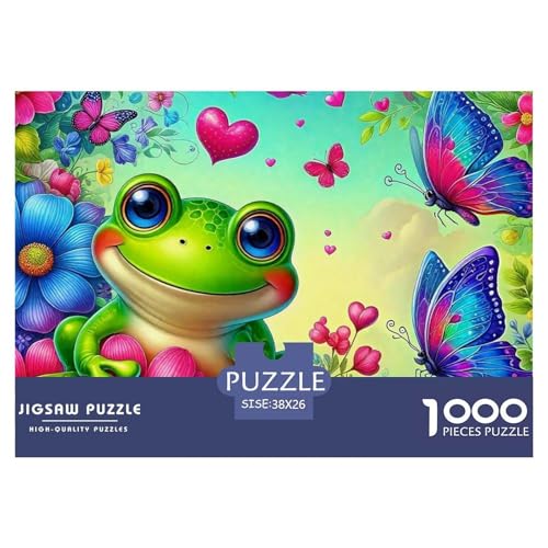 Frosch Puzzles 1000 Teile Schwer Puzzle Spielzeug Pädagogisches Spiel Impossible Herausforderungsspielzeug Für Erwachsene Und Kinder in Bewährter 38x26cm/1000pcs von OWBASKPOZ