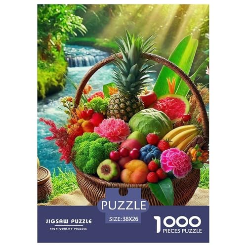 Früchte Puzzle 1000 Teile Schwer Puzzle Spielzeug Lernspiel Impossible Herausforderung Spielzeug Für Erwachsene Und Kinder in Bewährter 38x26cm/1000pcs von OWBASKPOZ