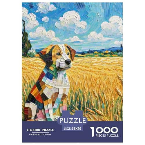 Goldener Retriever Puzzle 1000 Teile Schwer Puzzle Spielzeug Lernspiel Impossible Haustierhund Herausforderung Spielzeug Für Erwachsene Und Kinder in Bewährter 38x26cm/1000pcs von OWBASKPOZ