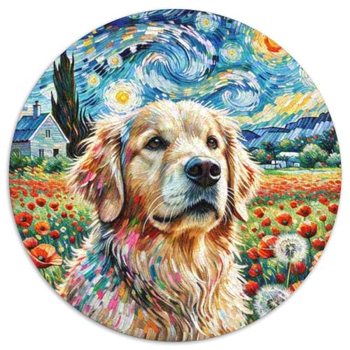 Goldener Retriever1000 Teile Für Erwachsene Und Kinder Puzzle Jigsaw Lernspiel HaustierhundHerausforderungsspielzeug1000pcs (67.5x67.5cm) von OWBASKPOZ
