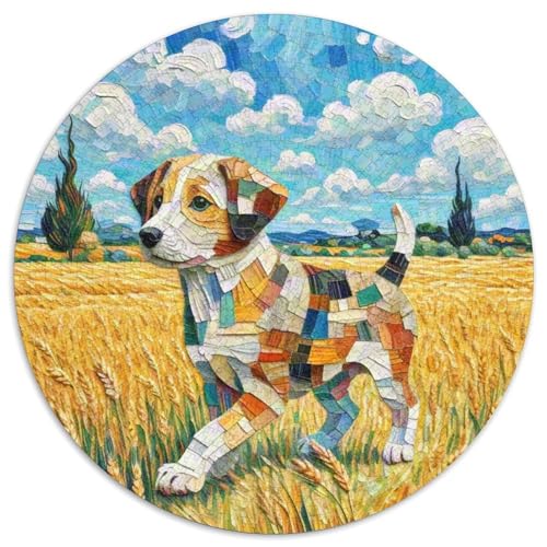 Goldener RetrieverPuzzle 1000 Teile Erwachsene Und Kinder HaustierhundPuzzles-Geschenk RundesRätsel Puzzel Game1000pcs (67.5x67.5cm) von OWBASKPOZ