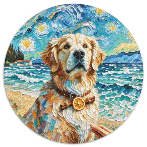 Goldener RetrieverPuzzle 1000 Teile Für Erwachsene Und Kinder,HaustierhundJigsaw GameGeschenk,1000pcs (67.5x67.5cm) von OWBASKPOZ