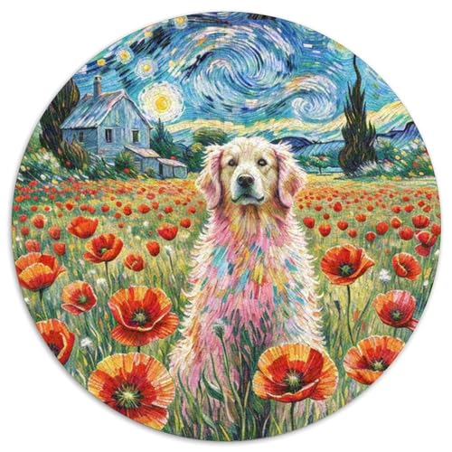 Goldener RetrieverPuzzle 1000 Teile Für Erwachsene Und Kinder,HaustierhundJigsaw GameGeschenk,1000pcs (67.5x67.5cm) von OWBASKPOZ