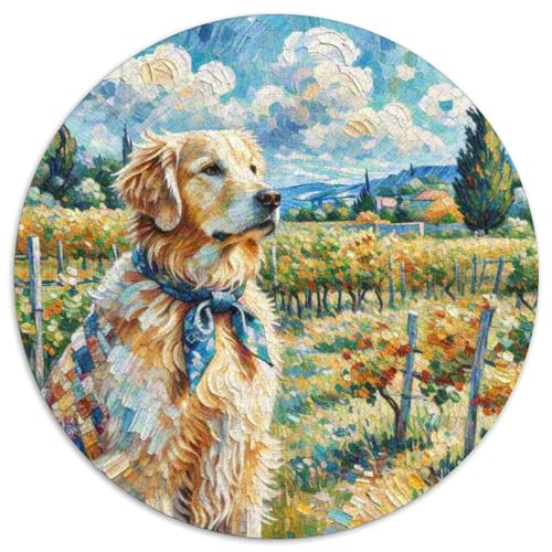 Goldener RetrieverPuzzles 1000 Teile Puzzle Für Erwachsene Und Kinder, Bunt Kunst Abstrakt HaustierhundJigsaw GameGeschenk,1000pcs (67.5x67.5cm) von OWBASKPOZ
