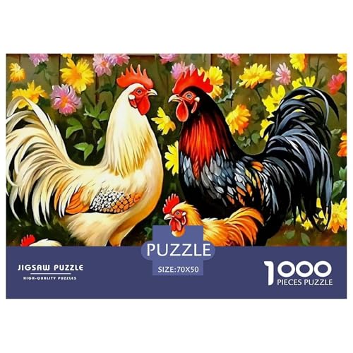 Hahn Puzzle 1000 Teile Schwer Puzzle Spielzeug Lernspiel Impossible Herausforderung Spielzeug Für Erwachsene Und Kinder Ab 12 Jahren 70x50cm/1000pcs von OWBASKPOZ