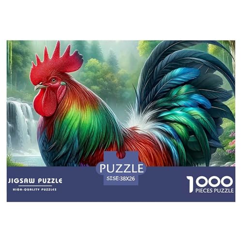 Hahn Puzzle 1000 Teile Schwer Puzzle Spielzeug Lernspiel Impossible Herausforderung Spielzeug Für Erwachsene Und Kinder in Bewährter 38x26cm/1000pcs von OWBASKPOZ