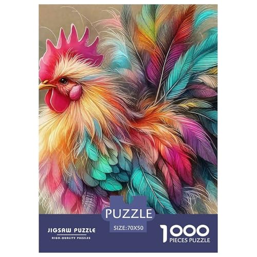 Hahn Puzzle 1000 Teile Schwer Puzzle Spielzeug Pädagogisches Spiel Impossible Herausforderungsspielzeug Für Erwachsene Und Kinder in Bewährter 70x50cm/1000pcs von OWBASKPOZ