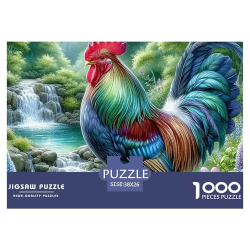 Hahn Puzzle 1000-teilige Schwer Puzzle Spielzeug Lernspiel Impossible Herausforderung Spielzeug Für Erwachsene Kinder 38x26cm/1000pcs von OWBASKPOZ