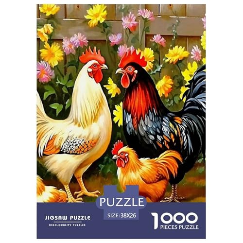 Hahn Puzzle 1000-teilige Schwer Puzzle Spielzeug Lernspiel Impossible Herausforderungsspielzeug Für Erwachsene Und Kinder Ab 12 Jahren 38x26cm/1000pcs von OWBASKPOZ