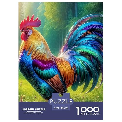 Hahn Puzzle 1000-teilige Schwer Puzzle Spielzeug Pädagogisches Spiel Impossible Herausforderung Spielzeug Für Erwachsene Kinder 38x26cm/1000pcs von OWBASKPOZ