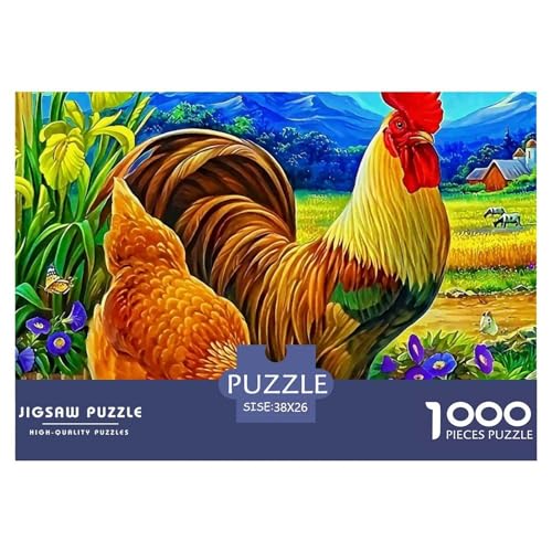 Hahn Puzzles 1000 Teile Schwer Puzzle Spielzeug Lernspiel Impossible Herausforderung Spielzeug Für Erwachsene Und Kinder Ab 12 Jahren 38x26cm/1000pcs von OWBASKPOZ