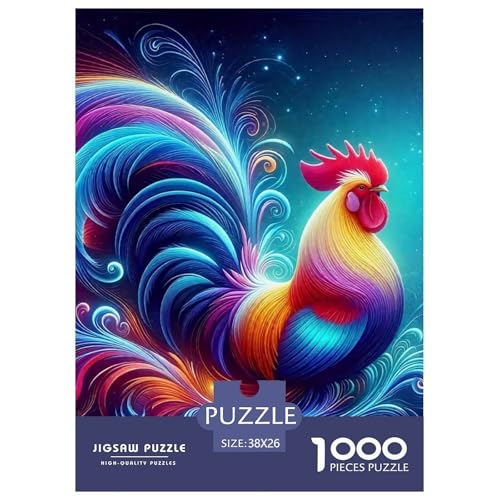 Hahn Puzzles 1000 Teile Schwer Puzzle Spielzeug Lernspiel Impossible Herausforderung Spielzeug Für Erwachsene Und Kinder in Bewährter 38x26cm/1000pcs von OWBASKPOZ