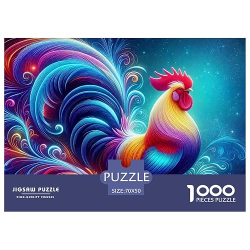 Hahn Puzzles 1000 Teile Schwer Puzzle Spielzeug Lernspiel Impossible Herausforderungsspielzeug Für Erwachsene Und Kinder Ab 12 Jahren 70x50cm/1000pcs von OWBASKPOZ