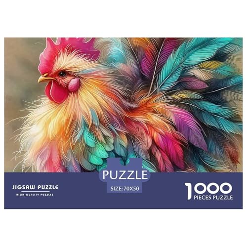 Hahn Puzzles 1000 Teile Schwer Puzzle Spielzeug Lernspiel Impossible Herausforderungsspielzeug Für Erwachsene Und Kinder in Bewährter 70x50cm/1000pcs von OWBASKPOZ