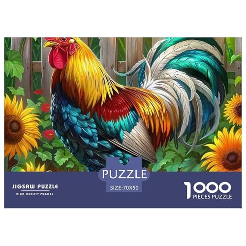 Hahn Puzzles 1000 Teile Schwer Puzzle Spielzeug Pädagogisches Spiel Impossible Herausforderungsspielzeug Für Erwachsene Kinder 70x50cm/1000pcs von OWBASKPOZ