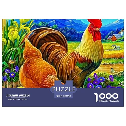 Hahn Puzzles 1000 Teile Schwer Puzzle Spielzeug Pädagogisches Spiel Impossible Herausforderungsspielzeug Für Erwachsene Kinder 70x50cm/1000pcs von OWBASKPOZ