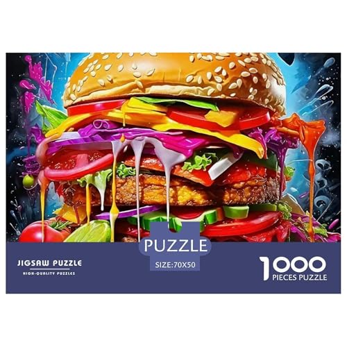 Hamburger Puzzle 1000-teilige Schwer Puzzle Spielzeug Pädagogisches Spiel Impossible Herausforderungsspielzeug Für Erwachsene Kinder 70x50cm/1000pcs von OWBASKPOZ