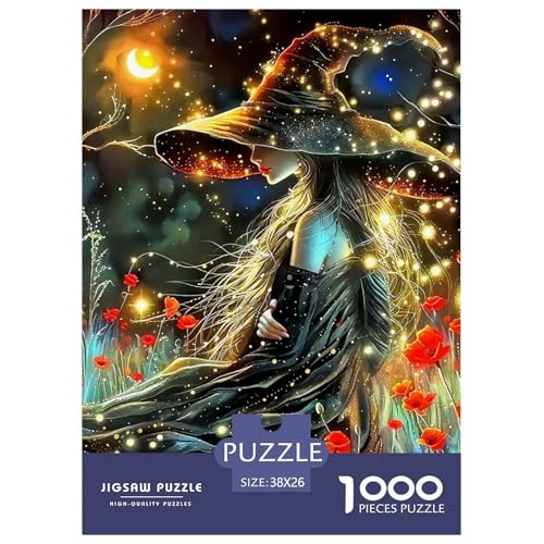 Hexe Puzzle 1000 Teile Schwer Puzzle Spielzeug Lernspiel Impossible Herausforderung Spielzeug Für Erwachsene Und Kinder Ab 12 Jahren 38x26cm/1000pcs von OWBASKPOZ