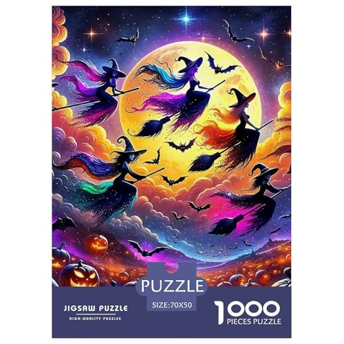 Hexe Puzzle 1000 Teile Schwer Puzzle Spielzeug Pädagogisches Spiel Impossible Herausforderungsspielzeug Für Erwachsene Kinder 70x50cm/1000pcs von OWBASKPOZ