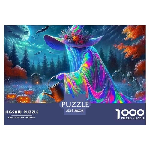 Hexe Puzzle 1000-teilige Schwer Puzzle Spielzeug Lernspiel Impossible Herausforderung Spielzeug Für Erwachsene Und Kinder Ab 14 Jahren 38x26cm/1000pcs von OWBASKPOZ