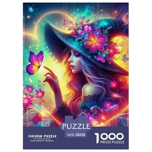 Hexe Puzzle 1000-teilige Schwer Puzzle Spielzeug Lernspiel Impossible Herausforderungsspielzeug Für Erwachsene Kinder 38x26cm/1000pcs von OWBASKPOZ