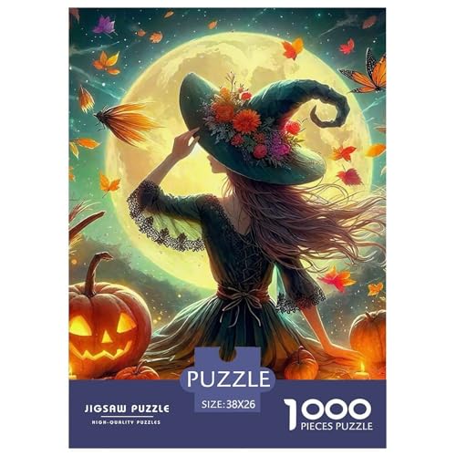 Hexe Puzzle 1000-teilige Schwer Puzzle Spielzeug Pädagogisches Spiel Impossible Herausforderung Spielzeug Für Erwachsene Kinder 38x26cm/1000pcs von OWBASKPOZ