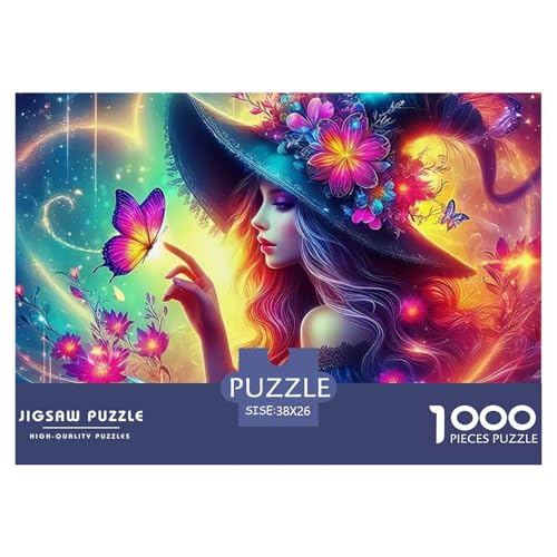Hexe Puzzle 1000-teilige Schwer Puzzle Spielzeug Pädagogisches Spiel Impossible Herausforderungsspielzeug Für Erwachsene Kinder 38x26cm/1000pcs von OWBASKPOZ