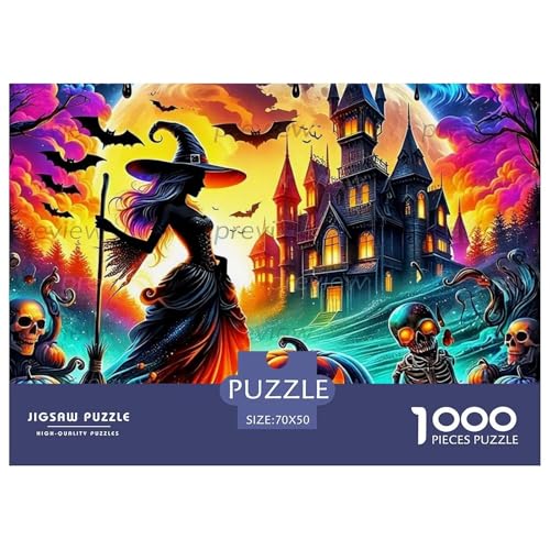 Hexe Puzzles 1000 Teile Schwer Puzzle Spielzeug Pädagogisches Spiel Impossible Herausforderungsspielzeug Für Erwachsene Und Kinder in Bewährter 70x50cm/1000pcs von OWBASKPOZ