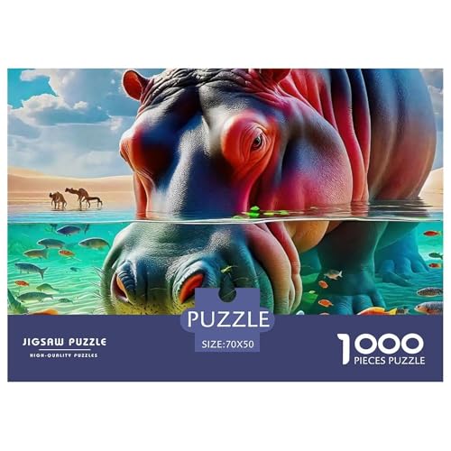 Hippopotamus Puzzle 1000 Teile Schwer Puzzle Spielzeug Lernspiel Impossible Herausforderung Spielzeug Für Erwachsene Und Kinder Ab 14 Jahren 70x50cm/1000pcs Hippopotamus Puzzle 1000 Teile Schwer Puzzle Spielzeug Lernspiel Impossible Herausforderung Spielzeug Für Erwachsene Und Kinder Ab 14 Jahren 70x50cm/1000pcs von OWBASKPOZ