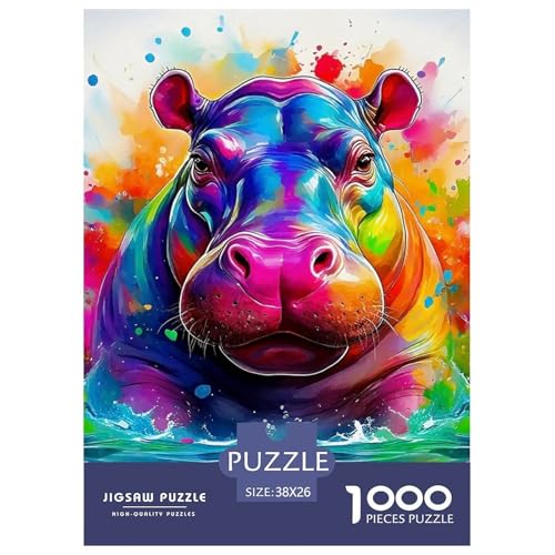 Hippopotamus Puzzle 1000 Teile Schwer Puzzle Spielzeug Pädagogisches Spiel Impossible Herausforderungsspielzeug Für Erwachsene Kinder 38x26cm/1000pcs Hippopotamus Puzzle 1000 Teile Schwer Puzzle Spielzeug Pädagogisches Spiel Impossible Herausforderungsspielzeug Für Erwachsene Kinder 38x26cm/1000pcs von OWBASKPOZ