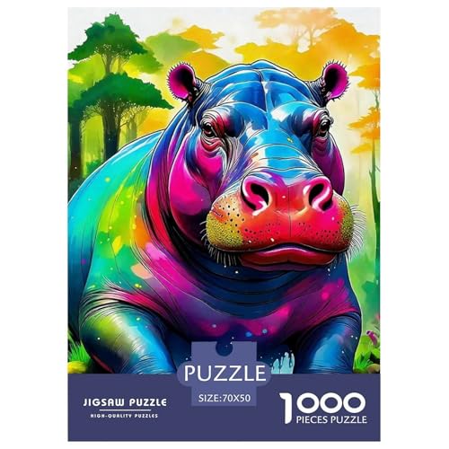 Hippopotamus Puzzle 1000-teilige Schwer Puzzle Spielzeug Lernspiel Impossible Herausforderung Spielzeug Für Erwachsene Kinder 70x50cm/1000pcs Hippopotamus Puzzle 1000-teilige Schwer Puzzle Spielzeug Lernspiel Impossible Herausforderung Spielzeug Für Erwachsene Kinder 70x50cm/1000pcs von OWBASKPOZ