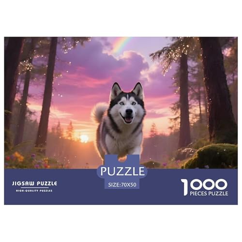 Huskies Puzzles 1000 Teile Schwer Puzzle Spielzeug Lernspiel Impossible Haustier Hund Herausforderung Spielzeug Für Erwachsene Und Kinder in Bewährter 70x50cm/1000pcs von OWBASKPOZ