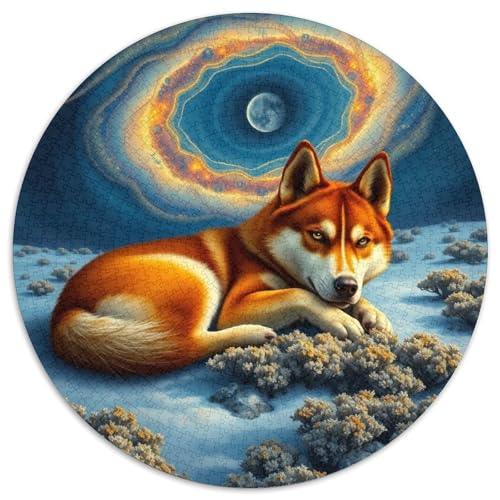Huskies1000 Teile Rund Puzzles Für Erwachsene Und Kinder Haustier HundPuzzle Stressabbau - Spielzeug1000pcs (67.5x67.5cm) von OWBASKPOZ