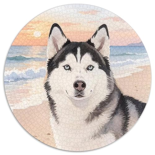 HuskiesJigsaw 1000 Teile Für Erwachsene Und Kinder, Puzzle 1000 Teile Puzzles Haustier HundGameGeschenk,1000pcs (67.5x67.5cm) von OWBASKPOZ