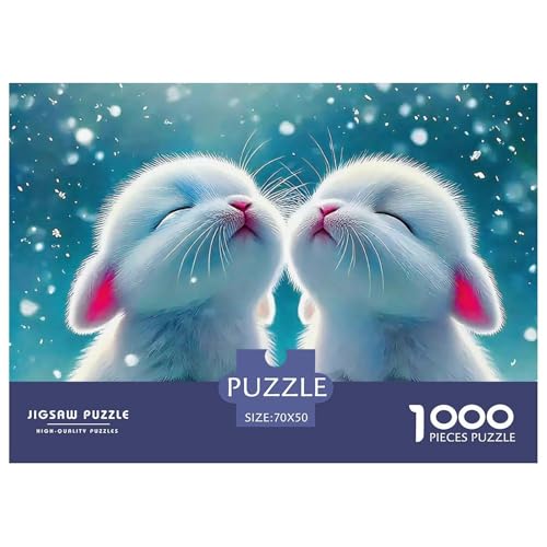 Kaninchen Puzzle 1000 Teile Schwer Puzzle Spielzeug Lernspiel Impossible Herausforderungsspielzeug Für Erwachsene Und Kinder Ab 14 Jahren 70x50cm/1000pcs von OWBASKPOZ