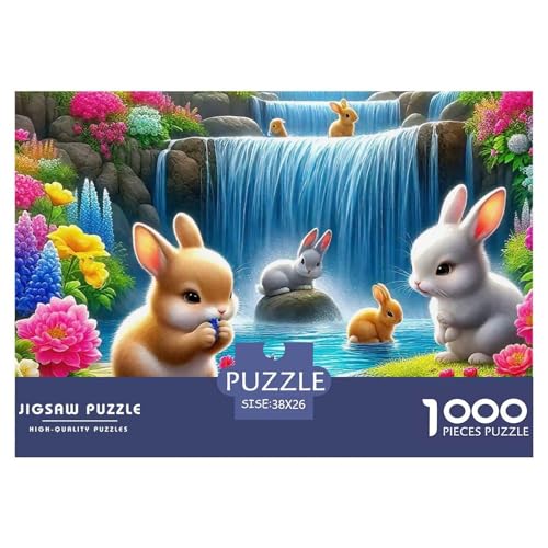 Kaninchen Puzzle 1000 Teile Schwer Puzzle Spielzeug Pädagogisches Spiel Impossible Herausforderungsspielzeug Für Erwachsene Und Kinder in Bewährter 38x26cm/1000pcs von OWBASKPOZ