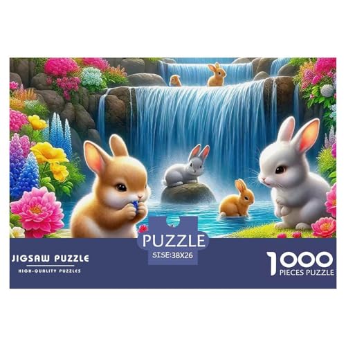Kaninchen Puzzle 1000-teilige Schwer Puzzle Spielzeug Lernspiel Impossible Herausforderung Spielzeug Für Erwachsene Und Kinder Ab 14 Jahren 38x26cm/1000pcs von OWBASKPOZ