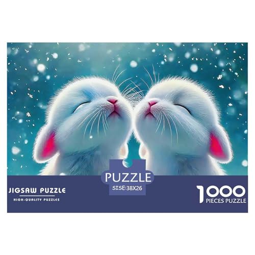 Kaninchen Puzzle 1000-teilige Schwer Puzzle Spielzeug Pädagogisches Spiel Impossible Herausforderungsspielzeug Für Erwachsene Kinder 38x26cm/1000pcs von OWBASKPOZ
