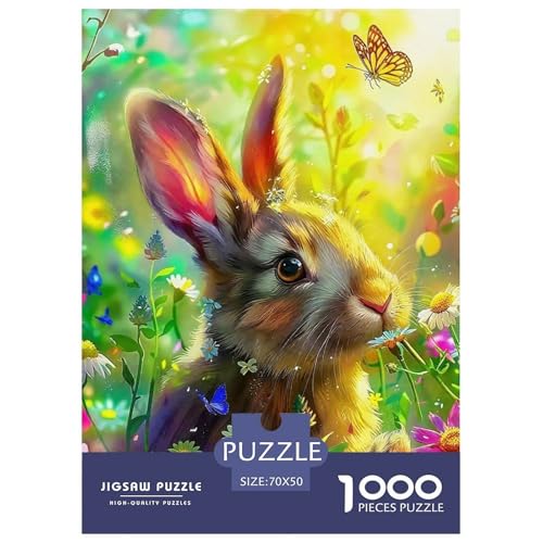 Kaninchen Puzzle 1000-teilige Schwer Puzzle Spielzeug Pädagogisches Spiel Impossible Herausforderungsspielzeug Für Erwachsene Kinder 70x50cm/1000pcs von OWBASKPOZ