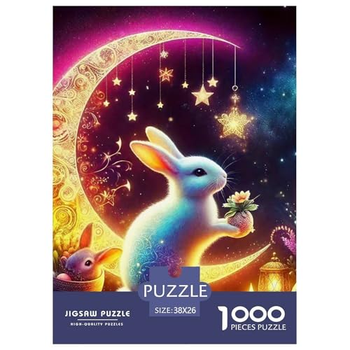 Kaninchen Puzzles 1000-teilige Schwer Puzzle Spielzeug Lernspiel Impossible Herausforderungsspielzeug Für Erwachsene Kinder 38x26cm/1000pcs von OWBASKPOZ