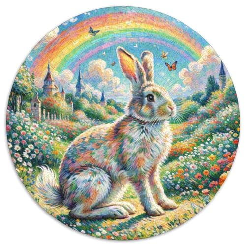 Kaninchen1000 Puzzle Adult Sophisticated Round Puzzles Pet KaninchenPieces Jigsaw Toy for Adults & Children1000pcs (67.5x67.5cm) von OWBASKPOZ